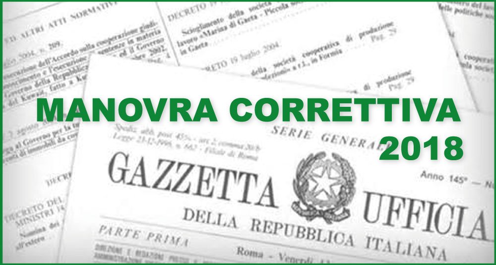 MANOVRA CORRETTIVA 2018: TUTTE LE NOVITÀ