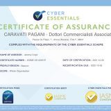 CYBER SECURITY ESSENTIAL RECONFIRMS THE CERTIFICATION TO CARAVATI PAGANI